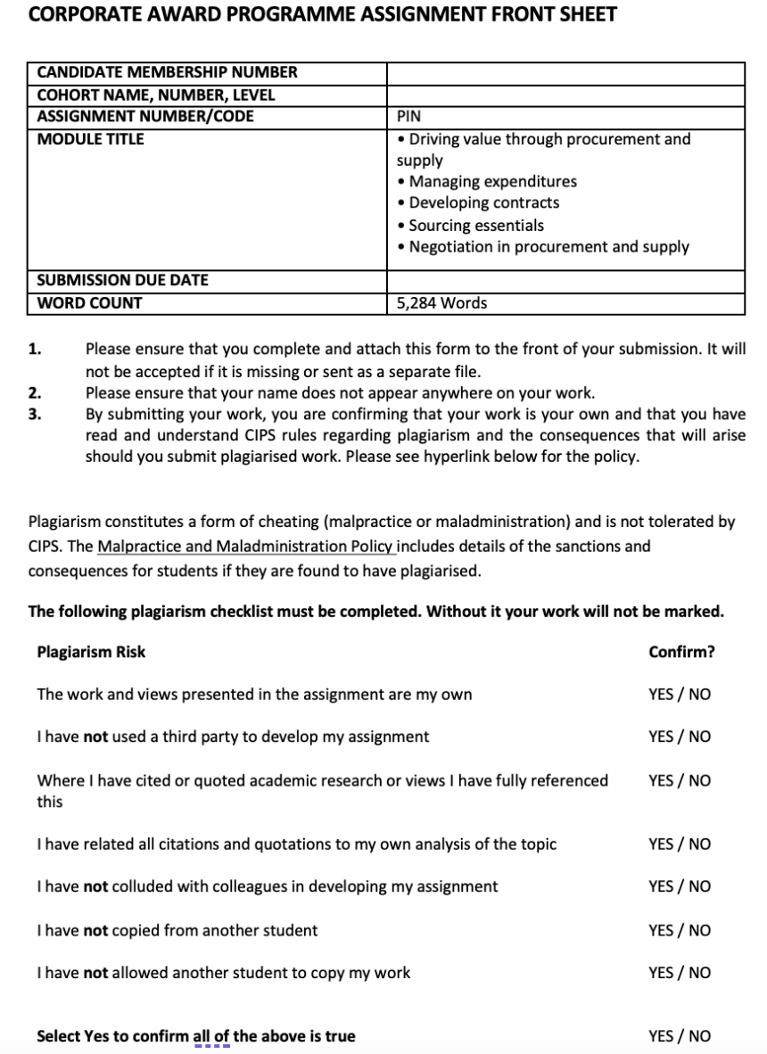 (Solution) CIPS PIN Final Assessment Negotiation in procurement and ...